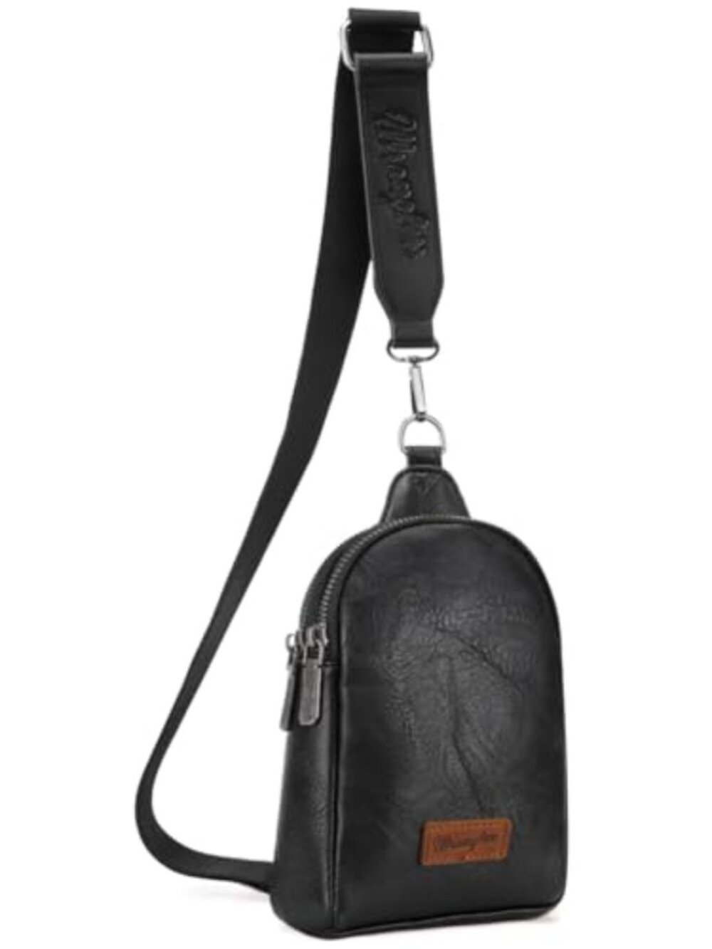 Clear Sling Bag Stadium Approved Crossbody Purse PU Leather Adjustable Strap